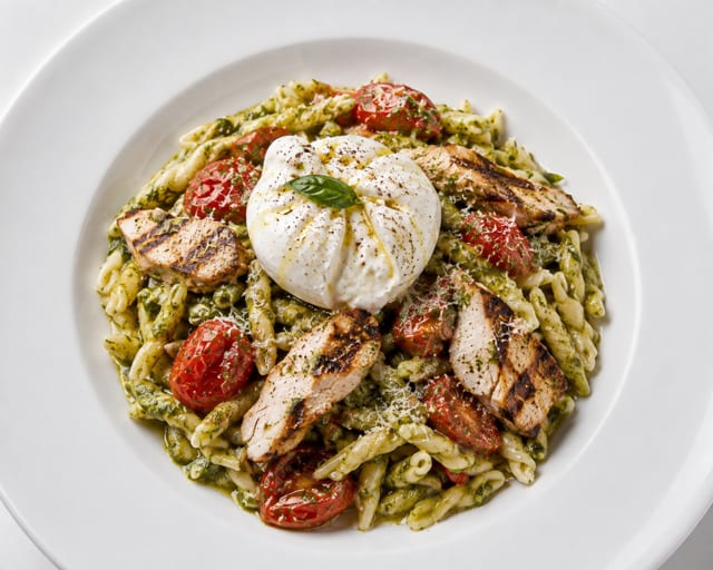 Chicken Gemelli Al Pesto Genovese.