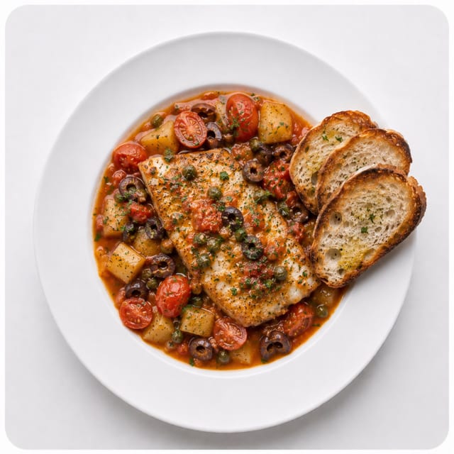 Grouper Piccata All' Acqua Pazza.