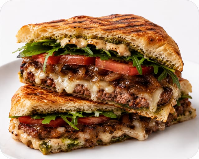 Tuscan Turkey Burger Panini.