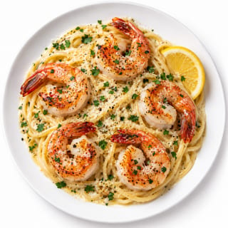 Lemon Garlic Shrimp Scampi Spaghetti 